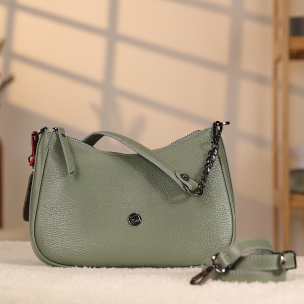 Green Leather Handbag and Everyday Bag With Shoulder Strap 4 Green Leather Handbag and Everyday Bag With Shoulder Strap