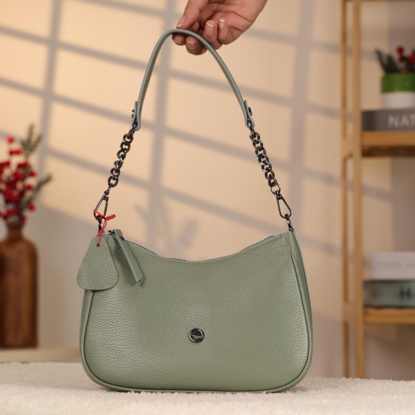 Green Leather Handbag and Everyday Bag With Shoulder Strap 7 Green Leather Handbag and Everyday Bag With Shoulder Strap