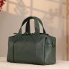 Green Leather Handbag With Shoulder Strap / Zippered / Everyday Bag 4 Green Leather Handbag With Shoulder Strap / Zippered / Everyday Bag