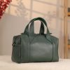 Green Leather Handbag With Shoulder Strap / Zippered / Everyday Bag 8 Green Leather Handbag With Shoulder Strap / Zippered / Everyday Bag