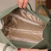 Green Leather Shoulder Bag , Everyday Bag With Magnetic Closure