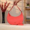 Light Red Shoulder Bag and Handbag With Adjustable Strap , Top Zipper 1 Light Red Shoulder Bag and Handbag With Adjustable Strap , Top Zipper