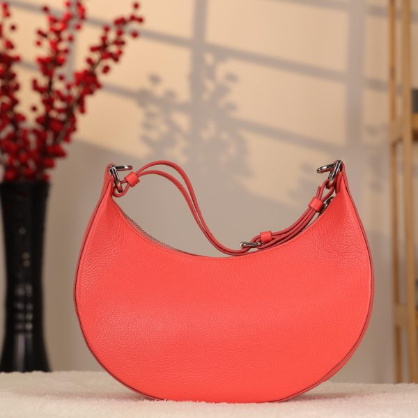 Light Red Shoulder Bag and Handbag With Adjustable Strap , Top Zipper 11 Light Red Shoulder Bag and Handbag With Adjustable Strap , Top Zipper