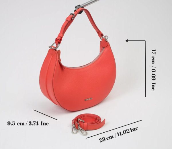 Light Red Shoulder Bag and Handbag With Adjustable Strap , Top Zipper 13 Light Red Shoulder Bag and Handbag With Adjustable Strap , Top Zipper