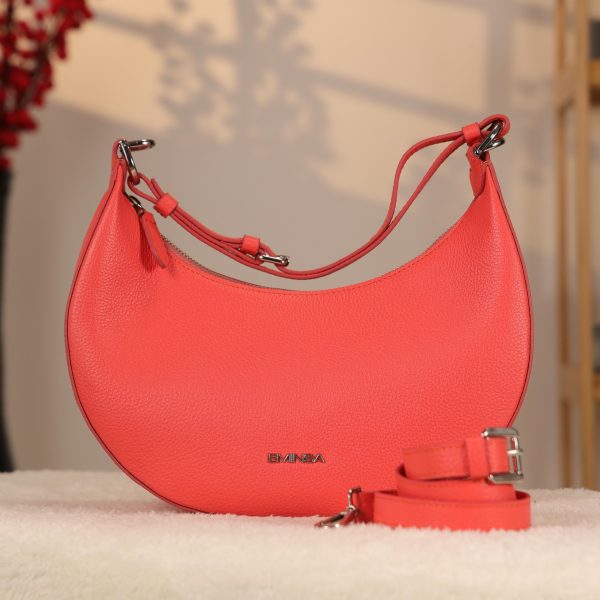 Light Red Shoulder Bag and Handbag With Adjustable Strap , Top Zipper 2 Light Red Shoulder Bag and Handbag With Adjustable Strap , Top Zipper