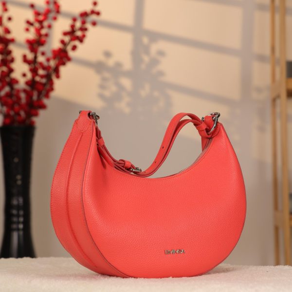 Light Red Shoulder Bag and Handbag With Adjustable Strap , Top Zipper 6 Light Red Shoulder Bag and Handbag With Adjustable Strap , Top Zipper