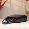 Navy Blue Leather Handbag With Shoulder Strap - Multi-Compartment 7 Navy Blue Leather Handbag With Shoulder Strap - Multi-Compartment