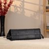 Navy Blue Leather Shoulder Bag and Handbag With Shoulder Strap , Trendy