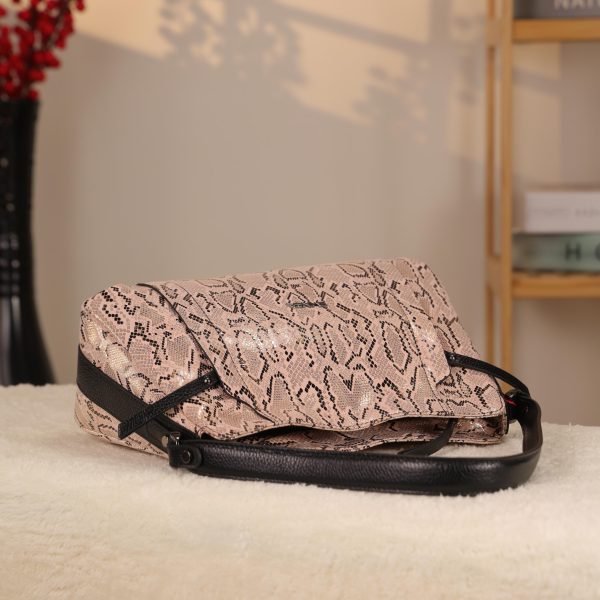 Pink Leather Handbag and Shoulder Bag With Shoulder Strap - Multi Compartment - Zippered 2 Pink Leather Handbag and Shoulder Bag With Shoulder Strap - Multi Compartment - Zippered