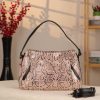 Pink Leather Handbag and Shoulder Bag With Shoulder Strap - Multi Compartment - Zippered 4 Pink Leather Handbag and Shoulder Bag With Shoulder Strap - Multi Compartment - Zippered