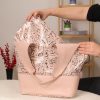 Pink Real Leather Shoulder Bag , Tote With Make-Up Bag and Strap 10 Pink Real Leather Shoulder Bag , Tote With Make-Up Bag and Strap
