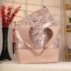 Pink Real Leather Shoulder Bag , Tote With Make-Up Bag and Strap 2 Pink Real Leather Shoulder Bag , Tote With Make-Up Bag and Strap