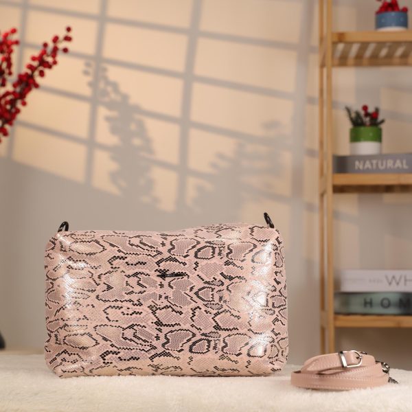 Pink Real Leather Shoulder Bag , Tote With Make-Up Bag and Strap 4 Pink Real Leather Shoulder Bag , Tote With Make-Up Bag and Strap