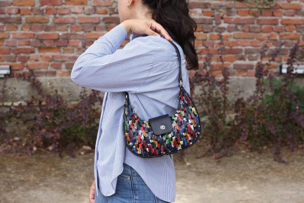 Rainbow Handbag from Real Cow Leather With Adjustable Shoulder Strap , Handmade 6 Rainbow Handbag from Real Cow Leather With Adjustable Shoulder Strap , Handmade