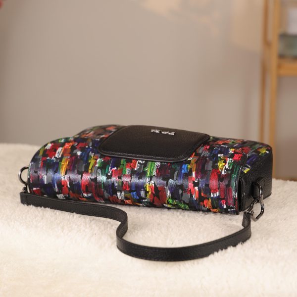 Rainbow Leather Shoulder Bag / Handbag With Adjustable Strap , Magnetic Closure and Zippered 13 Rainbow Leather Shoulder Bag / Handbag With Adjustable Strap , Magnetic Closure and Zippered