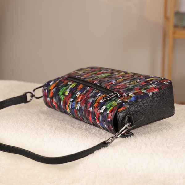 Rainbow Leather Shoulder Bag / Handbag With Adjustable Strap , Magnetic Closure and Zippered 14 Rainbow Leather Shoulder Bag / Handbag With Adjustable Strap , Magnetic Closure and Zippered