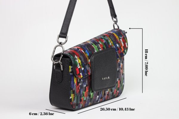 Rainbow Leather Shoulder Bag / Handbag With Adjustable Strap , Magnetic Closure and Zippered 17 Rainbow Leather Shoulder Bag / Handbag With Adjustable Strap , Magnetic Closure and Zippered