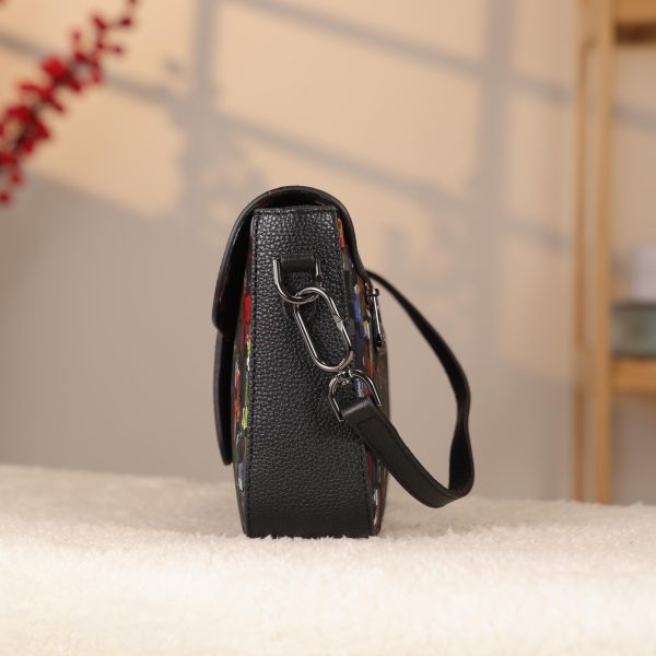 Rainbow Leather Shoulder Bag / Handbag With Adjustable Strap , Magnetic Closure and Zippered 3 Rainbow Leather Shoulder Bag / Handbag With Adjustable Strap , Magnetic Closure and Zippered