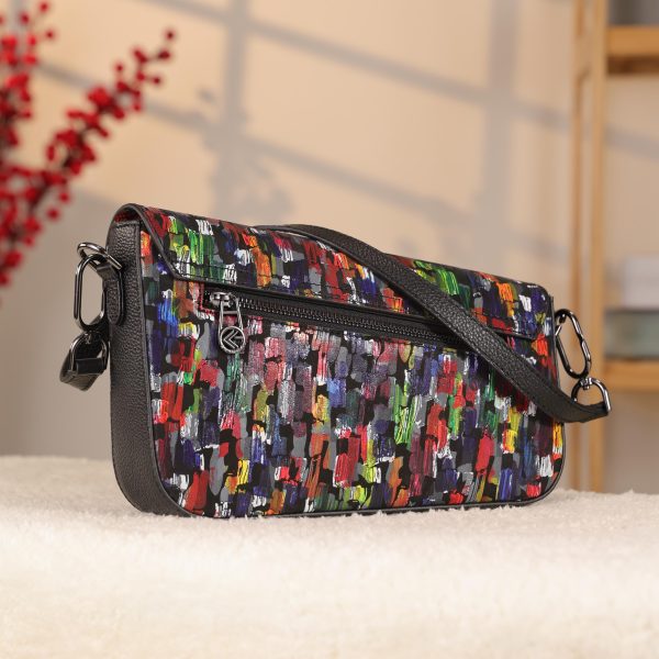 Rainbow Leather Shoulder Bag / Handbag With Adjustable Strap , Magnetic Closure and Zippered 8 Rainbow Leather Shoulder Bag / Handbag With Adjustable Strap , Magnetic Closure and Zippered