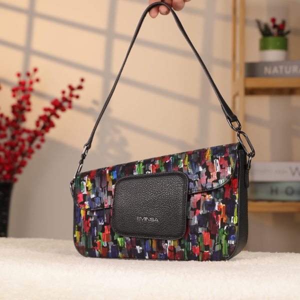 Rainbow Leather Shoulder Bag / Handbag With Adjustable Strap , Magnetic Closure and Zippered 9 Rainbow Leather Shoulder Bag / Handbag With Adjustable Strap , Magnetic Closure and Zippered