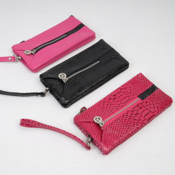 Real Cow Leather Wallet For Women , Monogrammed , Zippered