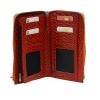 Real Cow Leather Wallet for Women , Zippered and With Magnetic Closure , Multi-Compartment