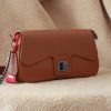 Real Leather Handbag With Adjustable Shoulder Strap , Chain - Zippered and Magnetic Closured Bag