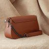 Real Leather Handbag With Adjustable Shoulder Strap , Chain - Zippered and Magnetic Closured Bag