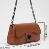 Real Leather Handbag With Adjustable Shoulder Strap , Chain - Zippered and Magnetic Closured Bag