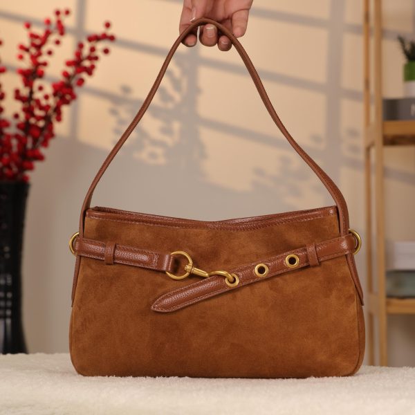 Real Suede Leather Bag - Zippered and Everyday Bag 10 Real Suede Leather Bag - Zippered and Everyday Bag