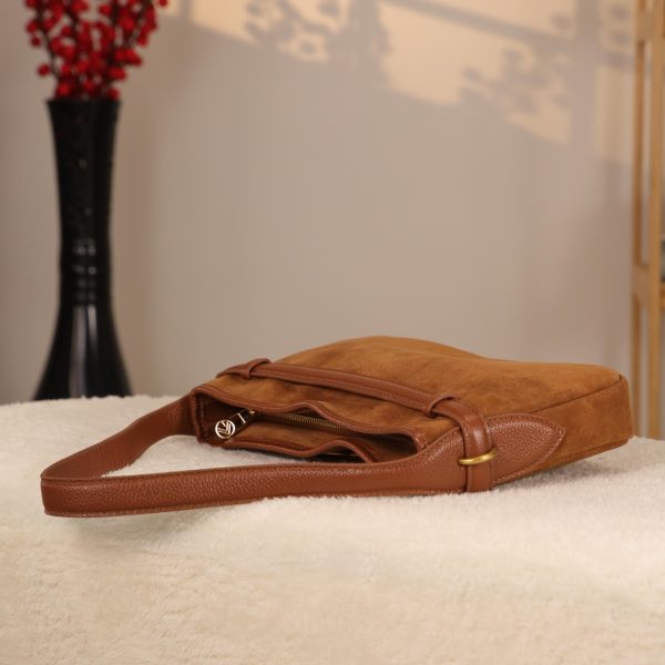 Real Suede Leather Bag - Zippered and Everyday Bag 4 Real Suede Leather Bag - Zippered and Everyday Bag
