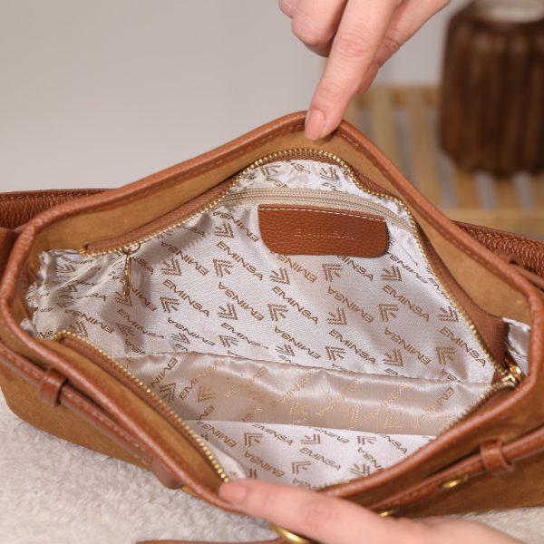 Real Suede Leather Bag - Zippered and Everyday Bag 5 Real Suede Leather Bag - Zippered and Everyday Bag
