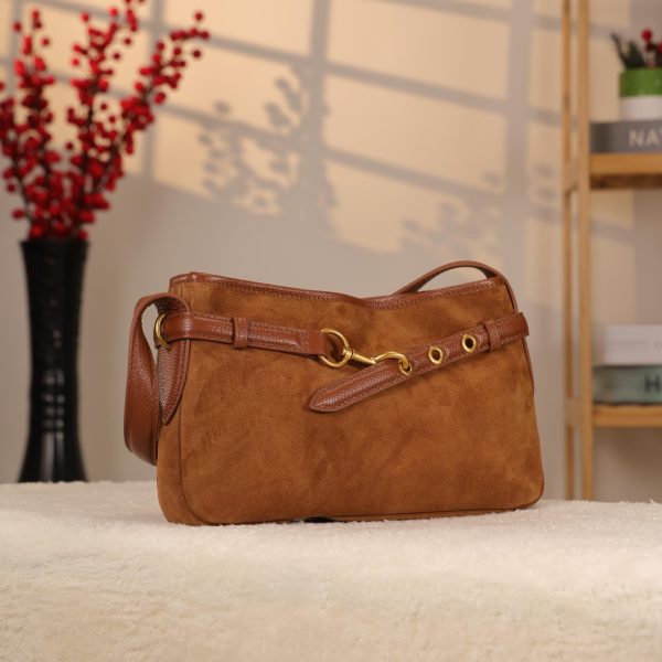 Real Suede Leather Bag - Zippered and Everyday Bag 7 Real Suede Leather Bag - Zippered and Everyday Bag
