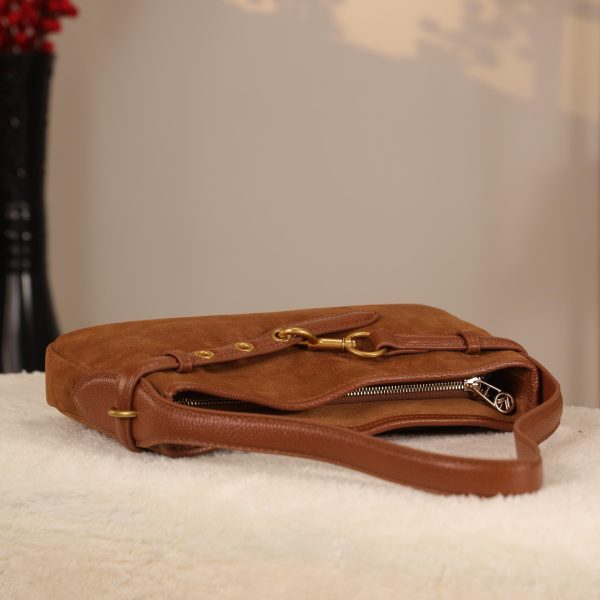 Real Suede Leather Bag - Zippered and Everyday Bag 8 Real Suede Leather Bag - Zippered and Everyday Bag