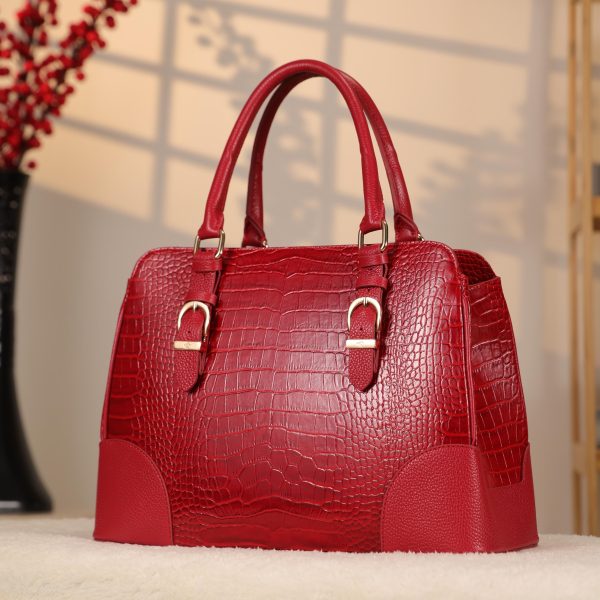 Red Handbag From Real Cow Leather With Shoulder Strap 11 Red Handbag From Real Cow Leather With Shoulder Strap