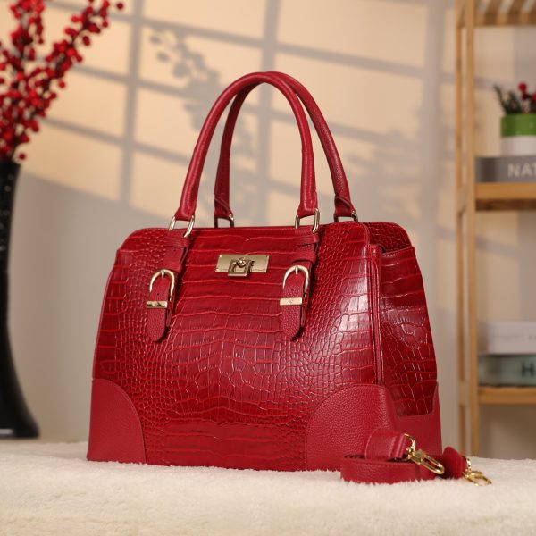 Red Handbag From Real Cow Leather With Shoulder Strap 4 Red Handbag From Real Cow Leather With Shoulder Strap