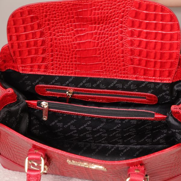 Red Handbag From Real Cow Leather With Shoulder Strap 5 Red Handbag From Real Cow Leather With Shoulder Strap