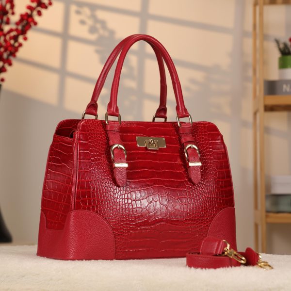 Red Handbag From Real Cow Leather With Shoulder Strap 6 Red Handbag From Real Cow Leather With Shoulder Strap