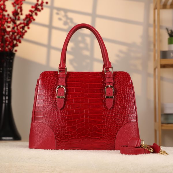 Red Handbag From Real Cow Leather With Shoulder Strap 7 Red Handbag From Real Cow Leather With Shoulder Strap