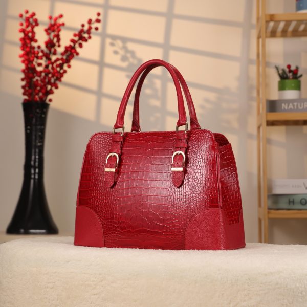 Red Handbag From Real Cow Leather With Shoulder Strap 8 Red Handbag From Real Cow Leather With Shoulder Strap