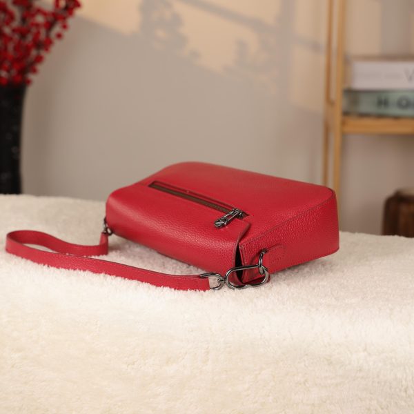Red Leather Handbag and Shoulder Bag with Adjustable Strap , Magnetic Closure and Zippered , Safety 11 Red Leather Handbag and Shoulder Bag with Adjustable Strap , Magnetic Closure and Zippered , Safety