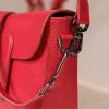 Red Leather Handbag and Shoulder Bag with Adjustable Strap , Magnetic Closure and Zippered , Safety 16 Red Leather Handbag and Shoulder Bag with Adjustable Strap , Magnetic Closure and Zippered , Safety