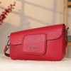 Red Leather Handbag and Shoulder Bag with Adjustable Strap , Magnetic Closure and Zippered , Safety 3 Red Leather Handbag and Shoulder Bag with Adjustable Strap , Magnetic Closure and Zippered , Safety
