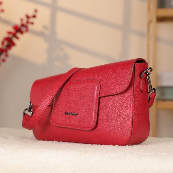 Red Leather Handbag and Shoulder Bag with Adjustable Strap , Magnetic Closure and Zippered , Safety 5 Red Leather Handbag and Shoulder Bag with Adjustable Strap , Magnetic Closure and Zippered , Safety