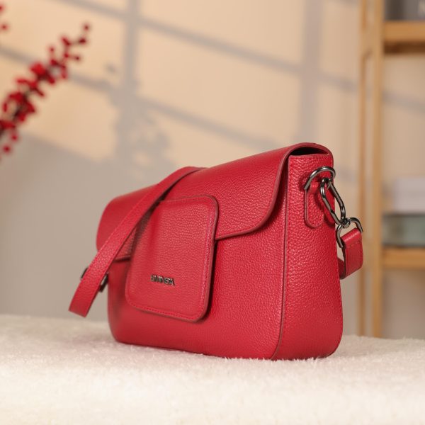 Red Leather Handbag and Shoulder Bag with Adjustable Strap , Magnetic Closure and Zippered , Safety 7 Red Leather Handbag and Shoulder Bag with Adjustable Strap , Magnetic Closure and Zippered , Safety
