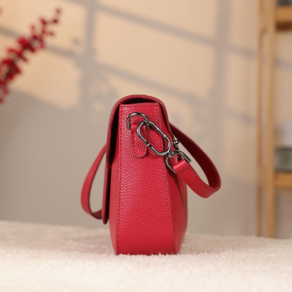 Red Leather Handbag and Shoulder Bag with Adjustable Strap , Magnetic Closure and Zippered , Safety 8 Red Leather Handbag and Shoulder Bag with Adjustable Strap , Magnetic Closure and Zippered , Safety