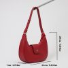 Red Leather Handbag With Shoulder Strap