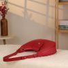 Red Leather Handbag With Shoulder Strap