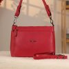 Red Leather Shoulder Bag and Handbag / Everyday / Zippered 1 Red Leather Shoulder Bag and Handbag / Everyday / Zippered