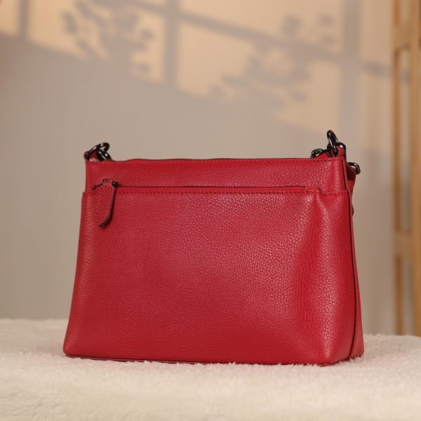 Red Leather Shoulder Bag and Handbag / Everyday / Zippered 11 Red Leather Shoulder Bag and Handbag / Everyday / Zippered